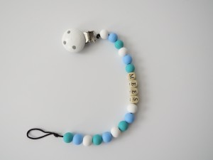 Speenketting blauw/wit